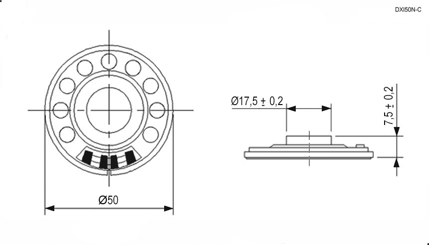 Динамик:  0,5ГДШ 50R  DXI50N-C