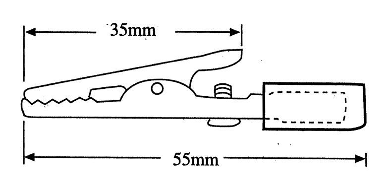 Зажим изолированный "Aligator" 55 мм, черный (8-0033)