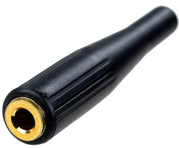 Гнездо аудио 6,3 мм (1/4') стерео, на кабель, резин.корп. GOLD (1-159G)