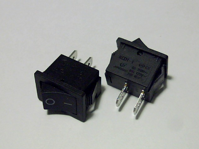 ON-OFF Переключатель 2 конт., 18х11, черный (KCD1-106/2P) 220В,6А