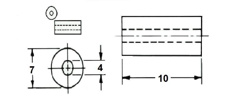 Втулка цилиндрическая (13SP049)  10x7x4  пластик