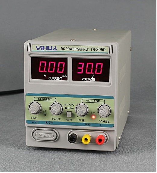 блок питания Uвых. 0-30 в. Iвых.0~5А , 0~999мА , LED-диспл. , защита / Уровень пульсаций : по току <3 мА , по напряжению <0,5 мВ / Коэффициент влияния нагрузки, % : по току <0,2 + 5мА, по напряжению <0.01 + 5 мВ / Напряжение входа : 207 ~ 253 В (50 Гц) / Размеры : 280 x 126 x 150 мм Источник питания:YH305D (30В/5А) Yihua