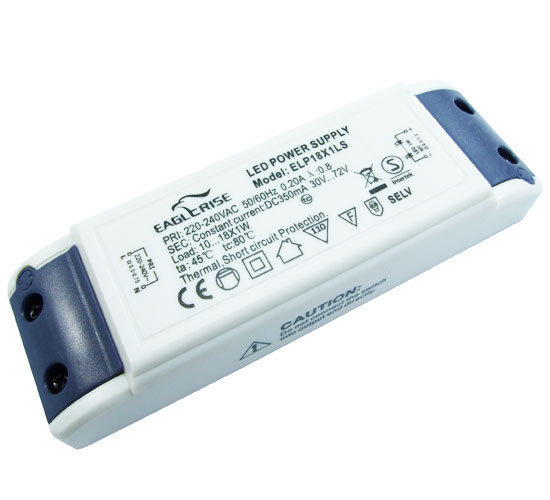 AC/DC-драйвер для LED  350мА, 18Вт, 220-240VAC->30-72VDC (ELP18X1LS)
