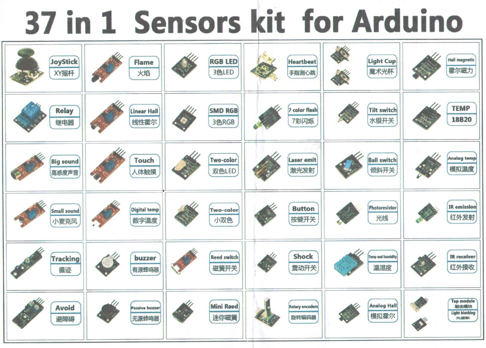 Arduino набор датчиков 37шт