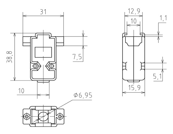 Корпус разъема  9/15 pin (DP-9C-G) серый КИТАЙ