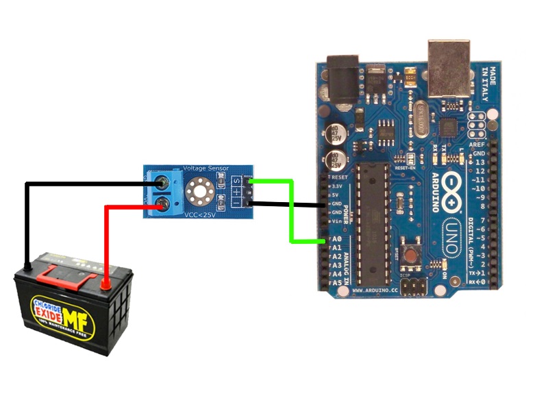 Arduino датчик обнаружения напряжения в сети постоянного тока меньше 25V.