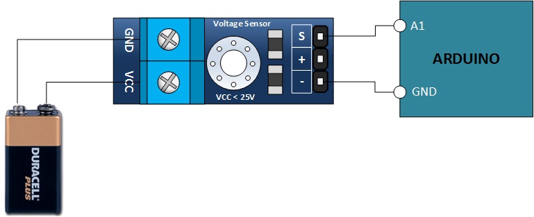 Arduino датчик обнаружения напряжения в сети постоянного тока меньше 25V.