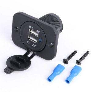 с пылезащитой DC/DC USBх2 (м) на корпус (Uвх 12В; Uвых 5Вx2)