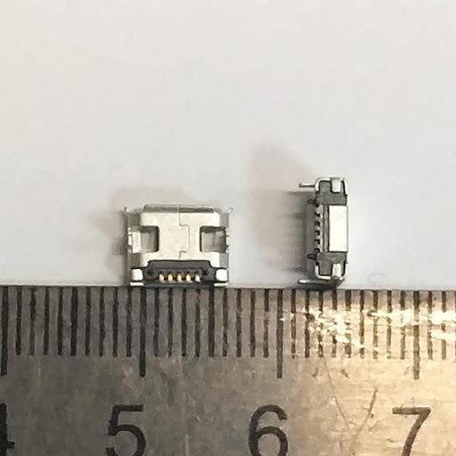 Разъем microUSB (м) на плату, 5 конт., сквозной.монтаж (microUSB 5SD1M )