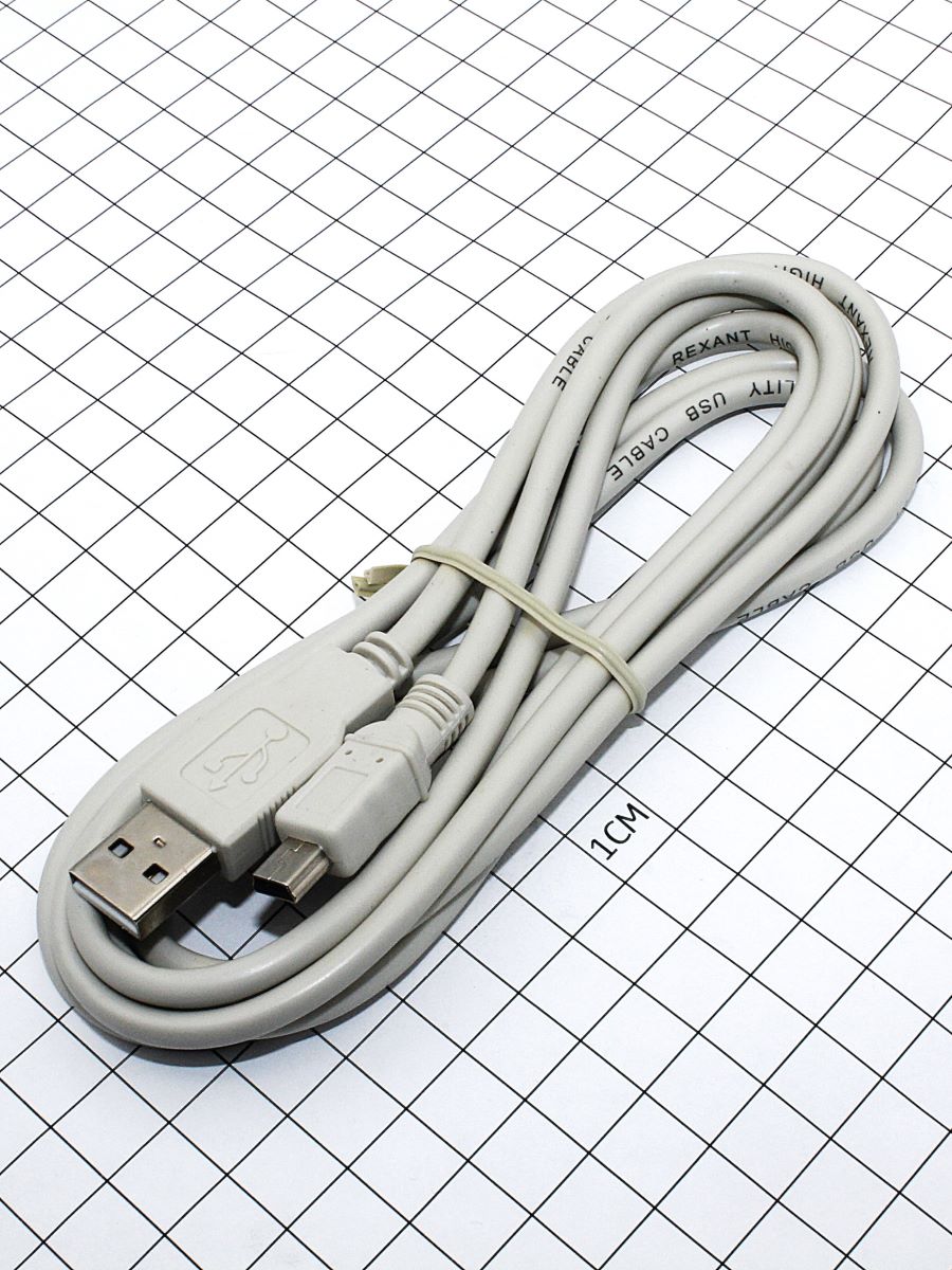 Кабель USB (п) - miniUSB (п) 5pin 1,8м (18-1134) серый