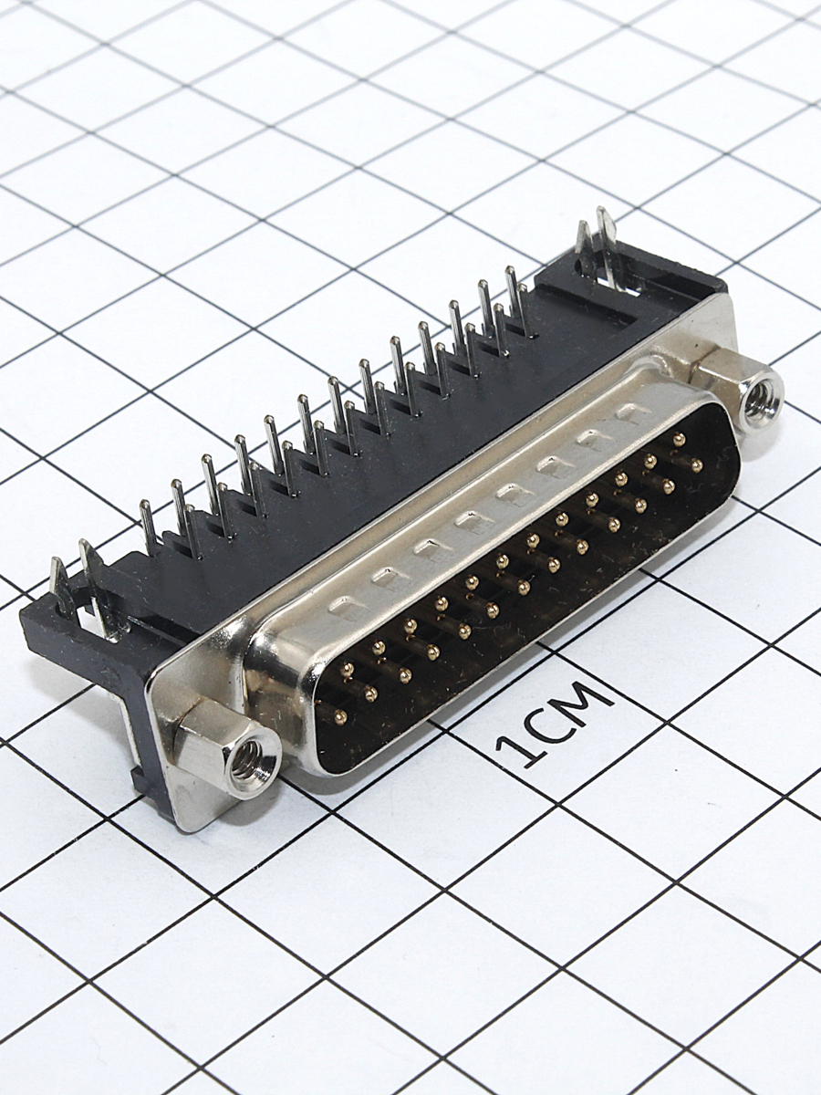 Разъем 25 pin (п) на плату 7,2 мм (DRB-25MA) Китай