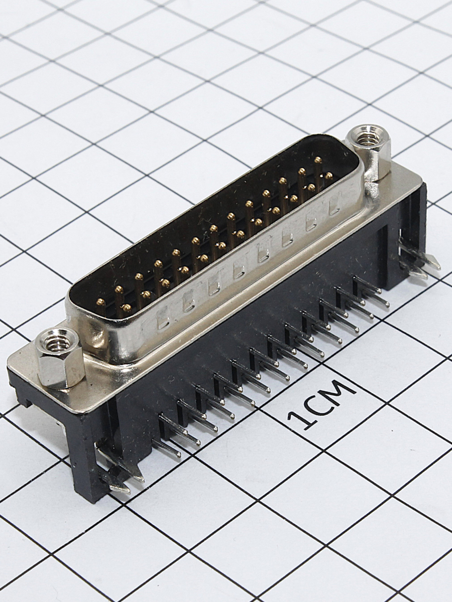 Разъем 25 pin (п) на плату 7,2 мм (DRB-25MA) Китай