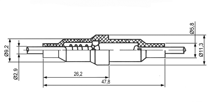 S1058:на проводе  (5х20) 10А/250В