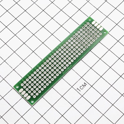 Печатная макетная-плата 2-ст.  20х80мм  PCB  шаг 2.54мм зеленая