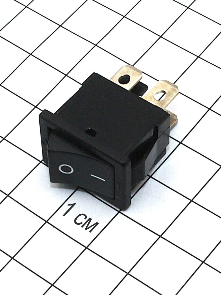 Переключатель 4 конт., 18х11, черный, защелка (SWR-45) 220В,6А