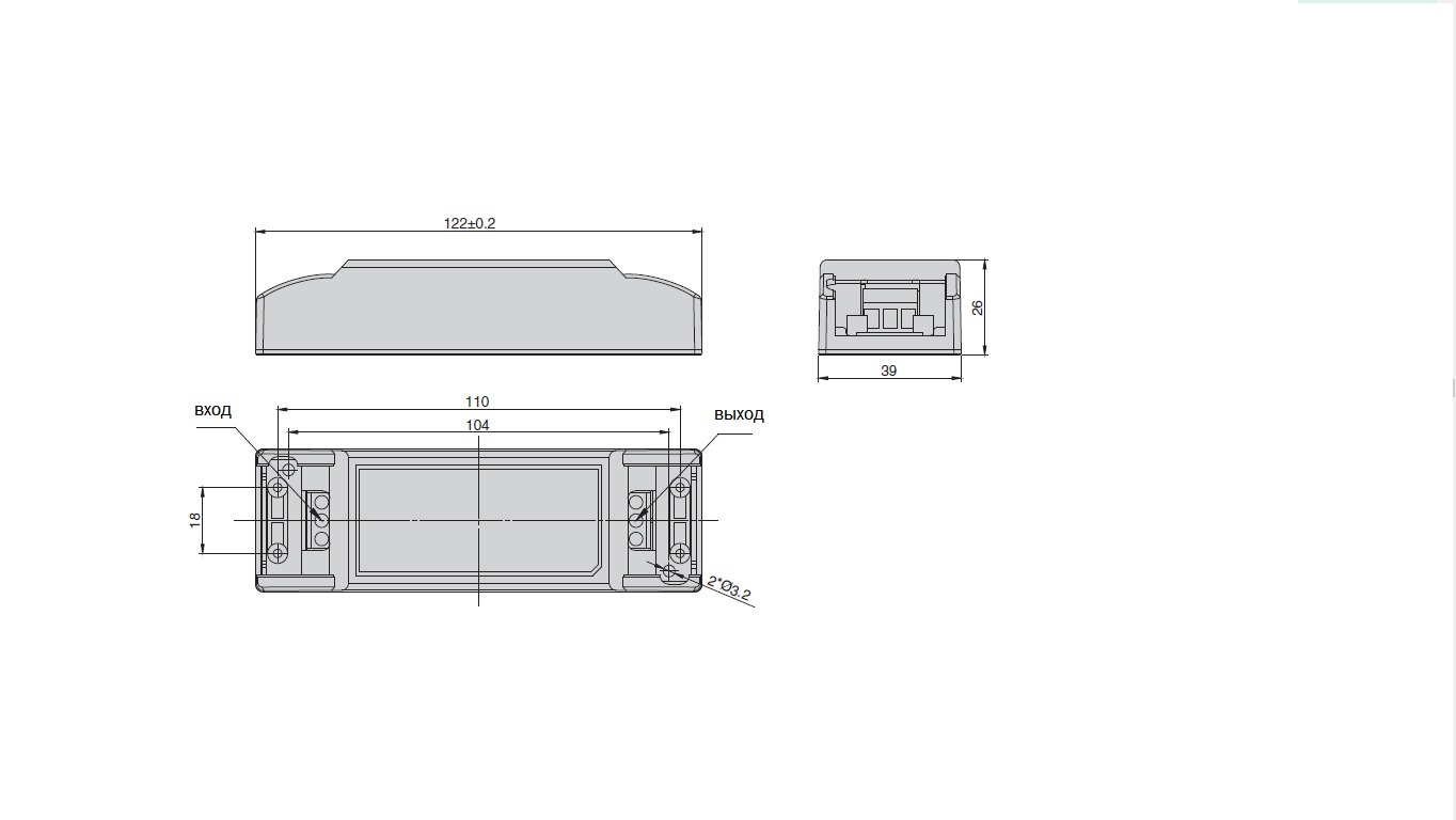 AC/DC-драйвер для LED  350мА, 12,6Вт, 100-240V AC ->18-36V DC (PF012A035AQ-C)