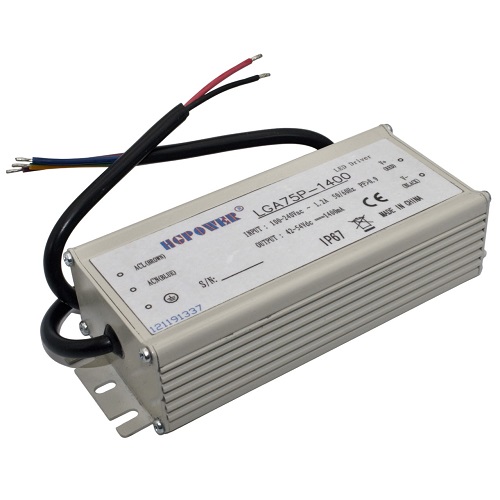 AC/DC-  LED 1400mA 75 100-240VAC->42-54VDC  IP67   LGA-75P-1400