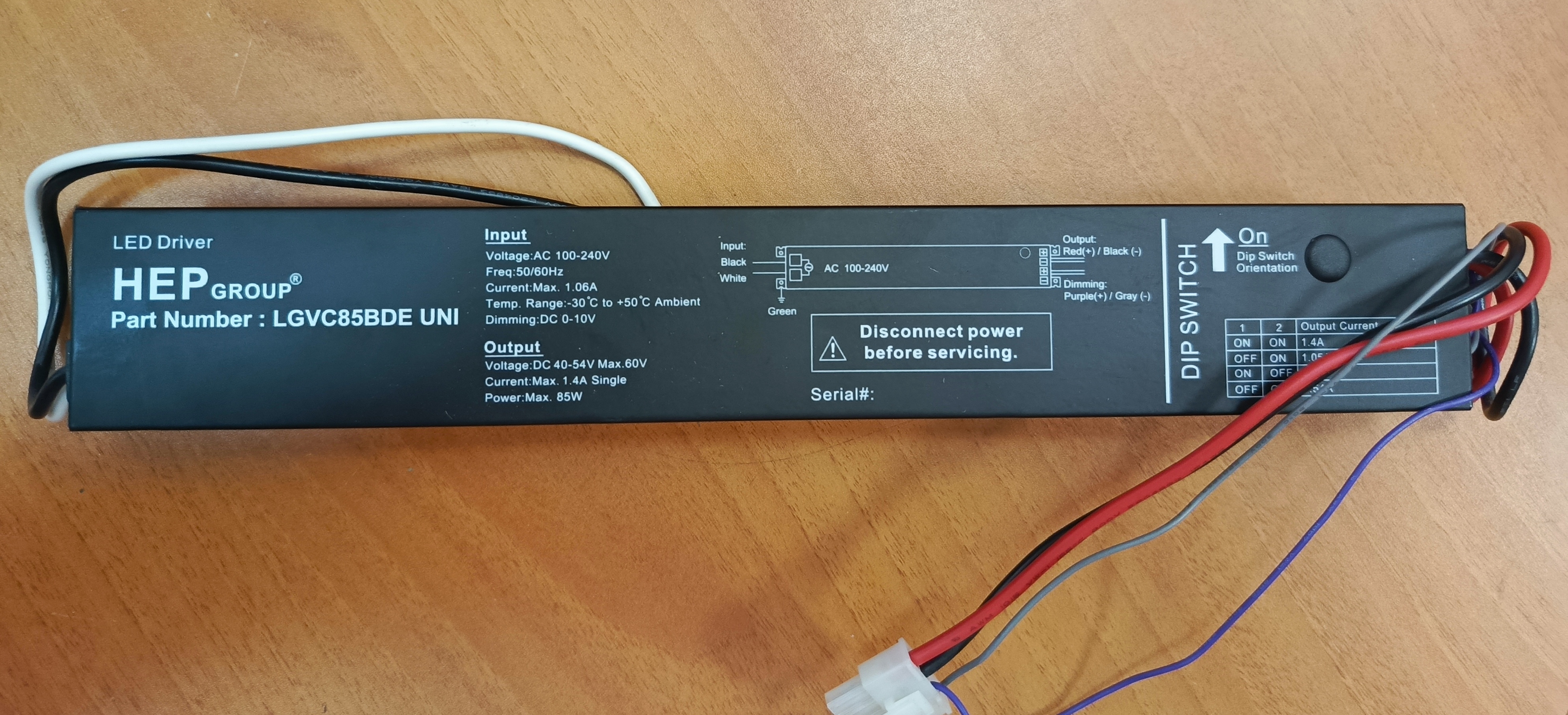 AC/DC-  LED,  1400,  85W, 100240->4054V  0-10VDC 0-100% (LGVC85BDE-UNI)