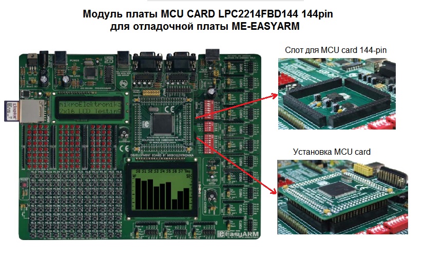 Оценочная плата ME-EASYARM-MCU-LPC2214FBD144-CARD