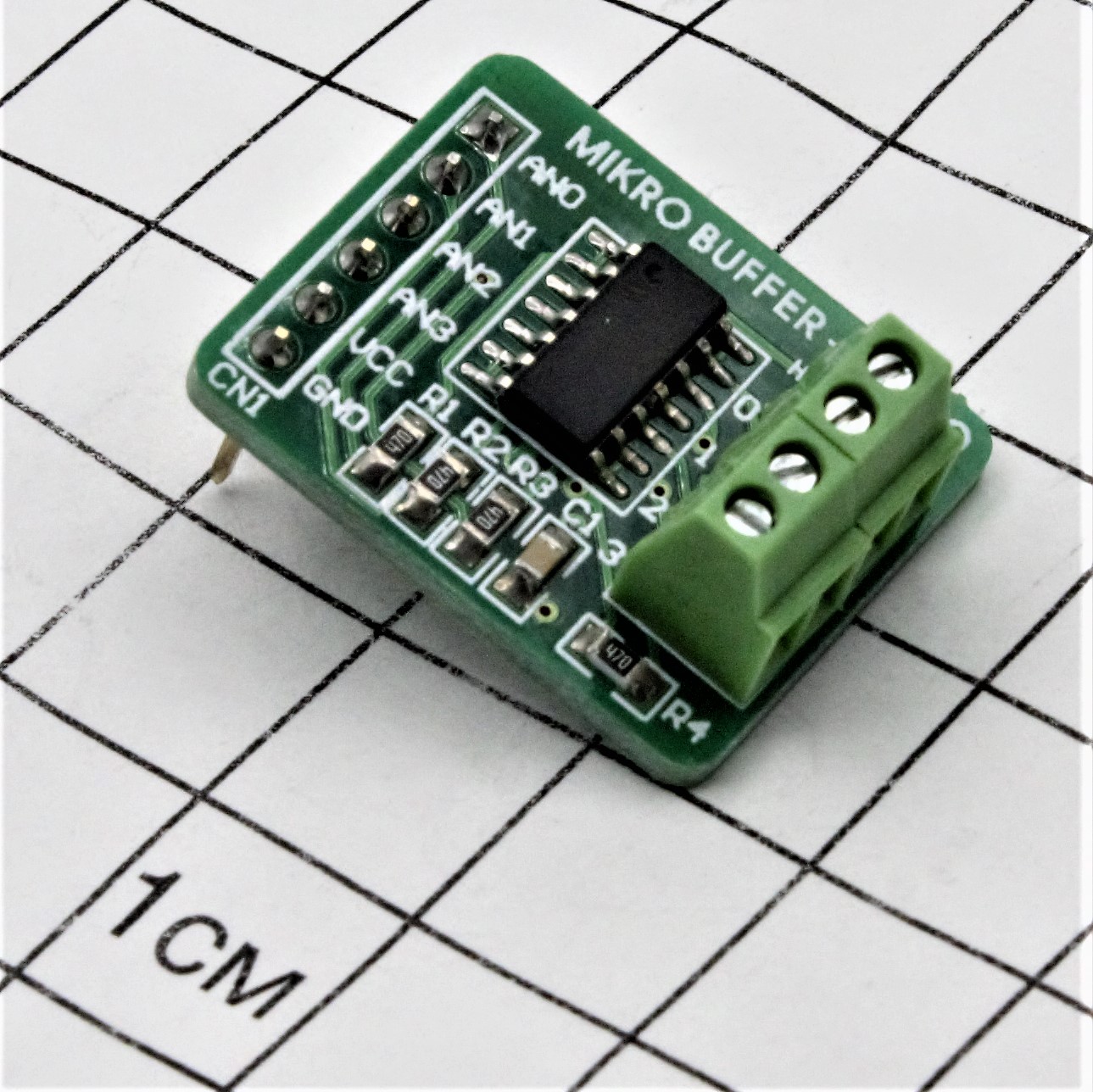 Дочерняя плата ME-MIKROBUFFER-PROTO-BOARD с  ОУ MCP6284-E/S