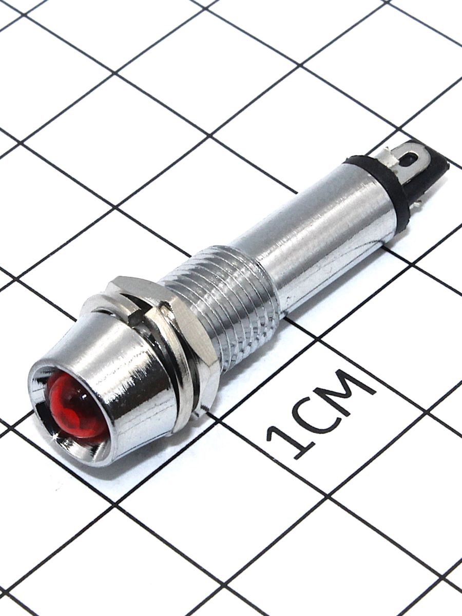  8,0мм, красный в корпусе d=8мм  3V (XD8-1-R-03VDC)