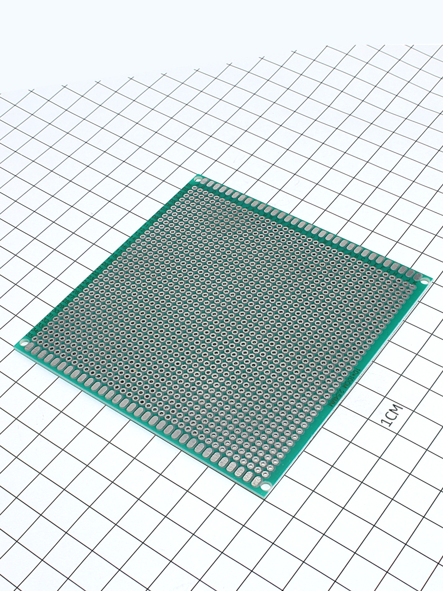 Печатная макетная-плата 2-ст. 100x100мм (CFS-PCB-2), шаг 2,54мм
