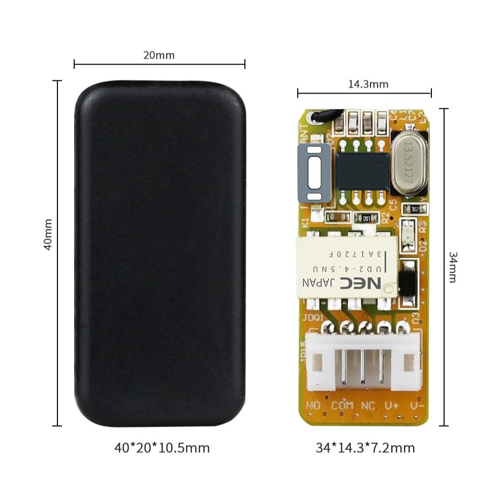 KIT-Радиореле-мини 3,7-12В; 1-канал; CFS-1mini (приемник+пульт) 24Вт