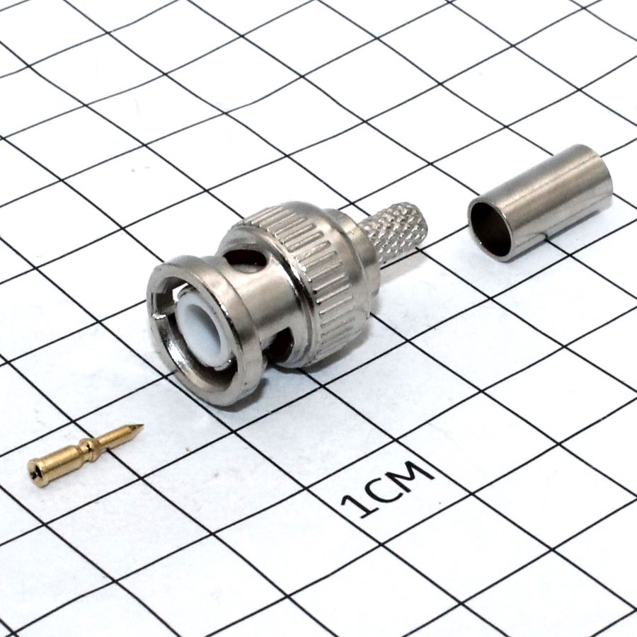 BNC-коннектор RG-58 обжимной (BNC-C58P) (CON-BNC-M-RG58-CR)