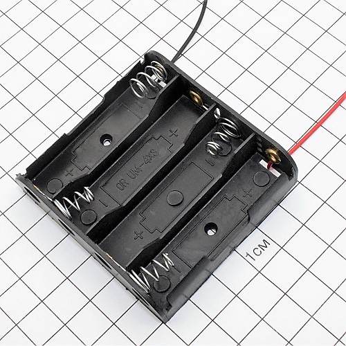 Корпус для батареек типа "AA" для  4-х  (BH-341A/BH-605) с выводами