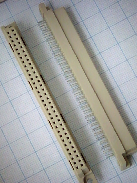 DIN 41612 64 pin (м) конт. 4,5 мм 2 ряда (DIN 2х32 64F) (612B-64F), шаг 2,54 мм