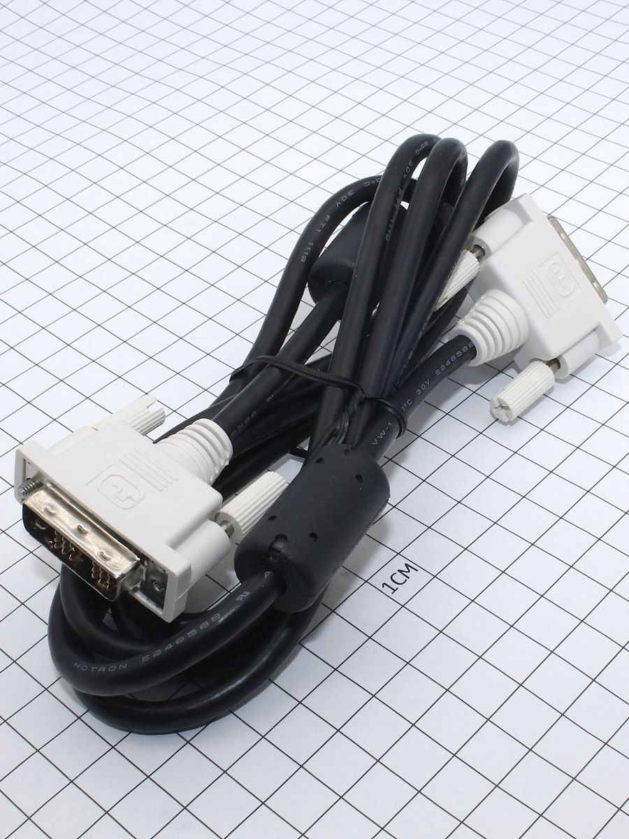 Кабель DVI 19 (п) - DVI 19 (п), 1,8 м, черный (c феррит.кольцом)