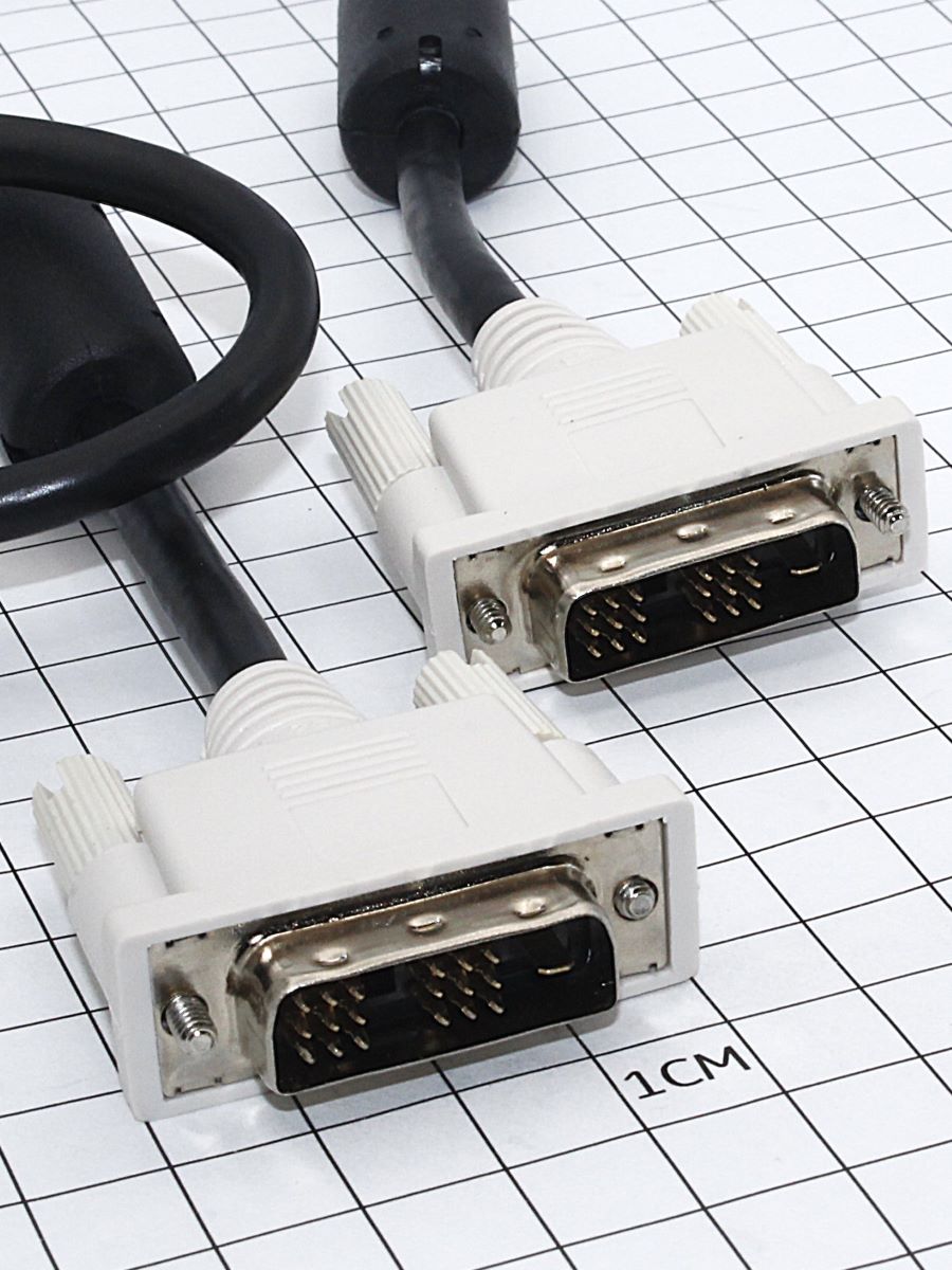 Кабель DVI 19 (п) - DVI 19 (п), 1,8 м, черный (c феррит.кольцом)