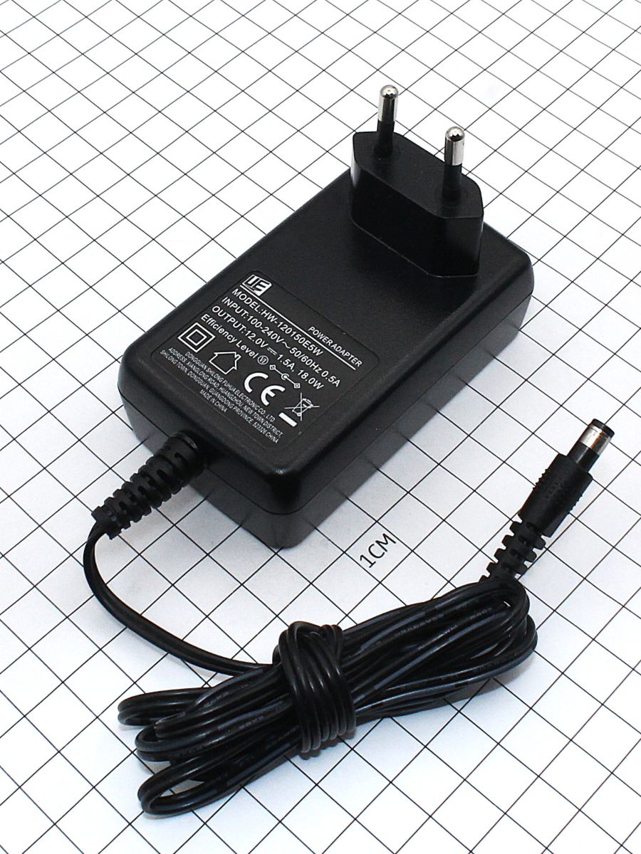 AC/DC Адаптер 18W 220->12V/1,5A (HW-120150E5W)