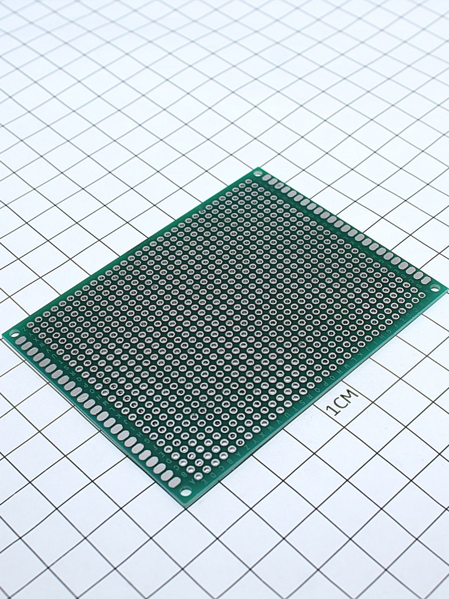 Печатная макетная-плата 2-ст.  70x90мм  PCB  шаг 2.54мм