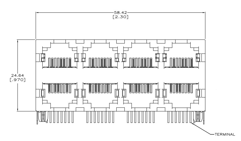 Блок розеток RJ45 2x4,  569252-1