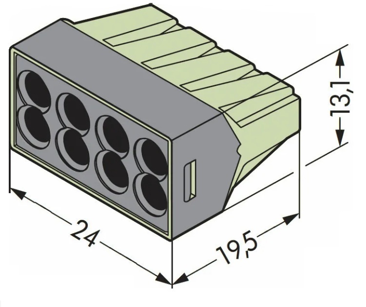 Клеммная колодка 8 проводников, сечение 1,0-2,5 мм2  (773-328) WAGO