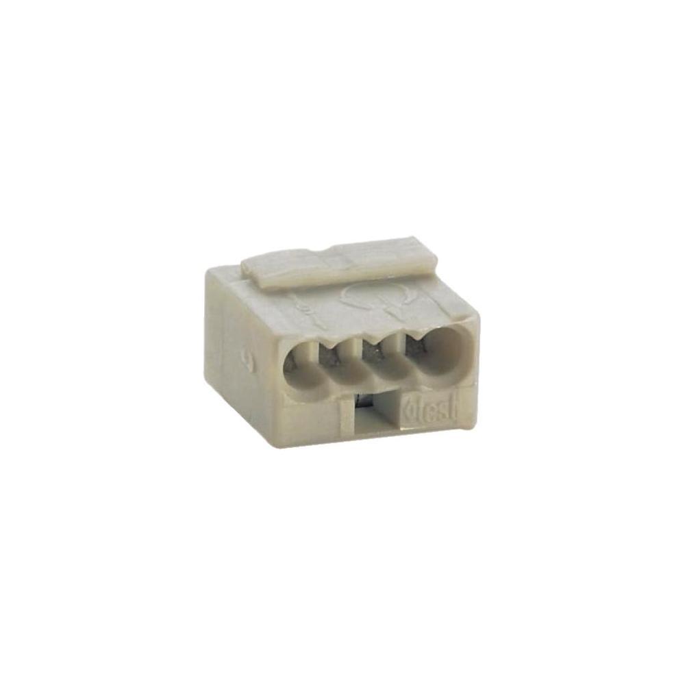 серый, 100V, 6А Клемма для распред. коробок micro 4 проводника, сечение 0,6-0,8 мм2 (243-304)